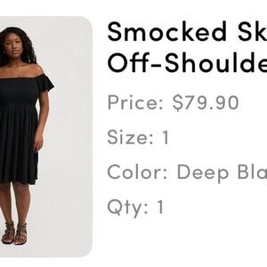 Torrid Deep Black Off-Shoulder Midi Dress
